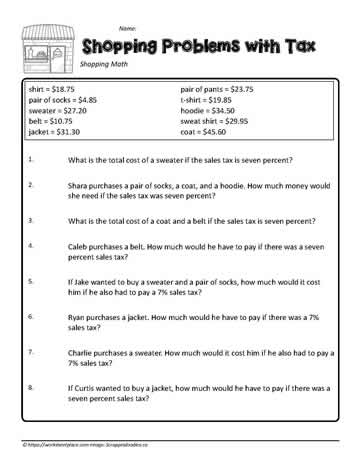 worksheet for taxes