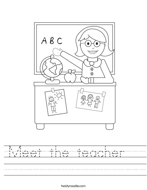 Meet the teacher Worksheet - Twisty Noodle