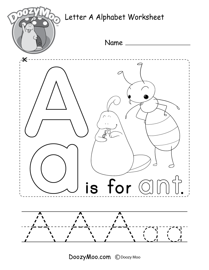 worksheet for the letter a