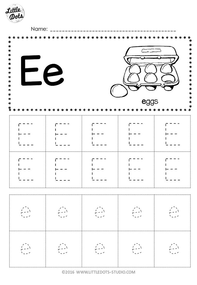 Free Letter E Tracing Worksheets
