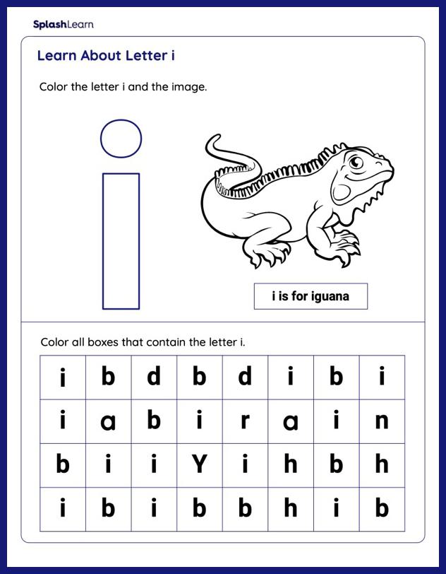 Learn About Letter i - ELA Worksheets - SplashLearn