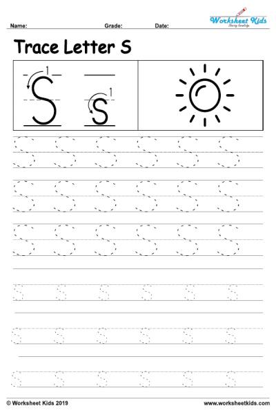 Letter S Printable Worksheets For Tracing And Writing