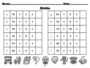 100 South America Math Worksheets, Third Grade Division with ...