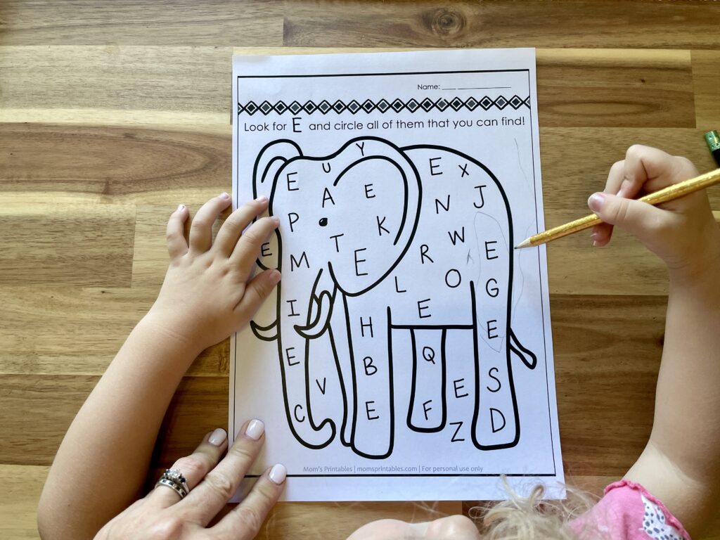 worksheet for three year olds