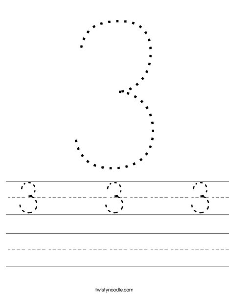 3 3 3 Worksheet - Twisty Noodle