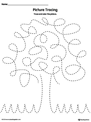 FREE* Tree Prewriting Line Tracing Worksheet | MyTeachingStation.com