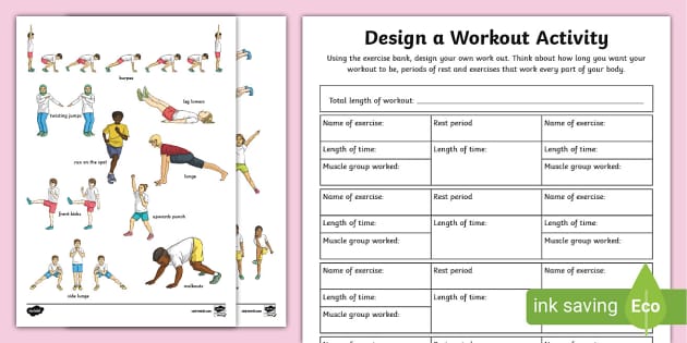 Design a Workout Activity Sheet  - KS2 