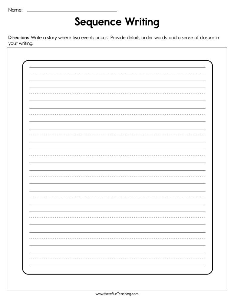 Sequence Writing Worksheet  
