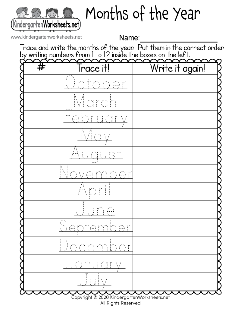 Months of the Year Worksheet - Free Printable, Digital, &  PDF
