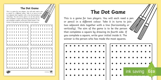 Dot Game Worksheet / Worksheet (teacher made) - Twinkl