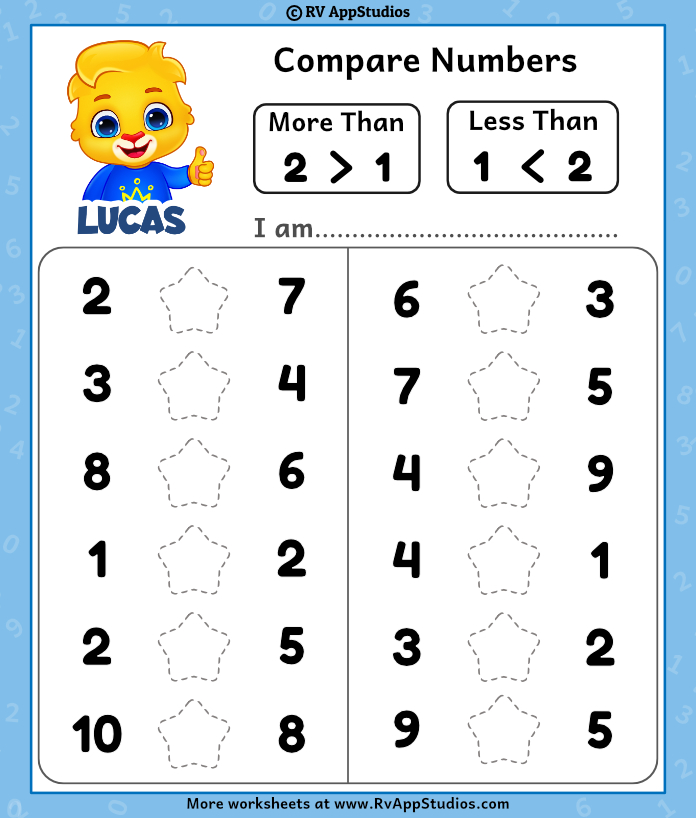 Free Printables for Kids to Practice Maths. More than and Less ...