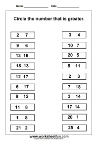 Greater Than Less Than / FREE Printable Worksheets - Worksheetfun