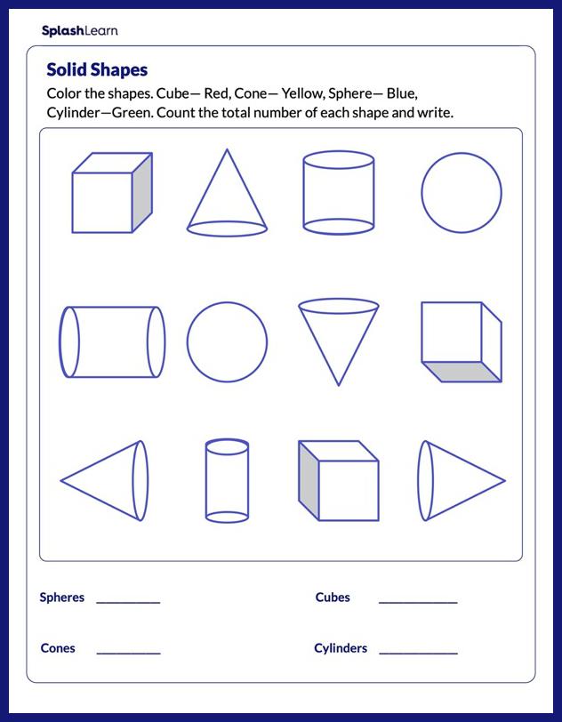 Identify Solid Shapes - Math Worksheets - SplashLearn