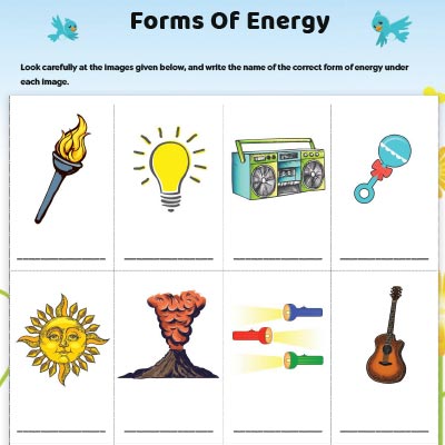 worksheet identifying types of energy