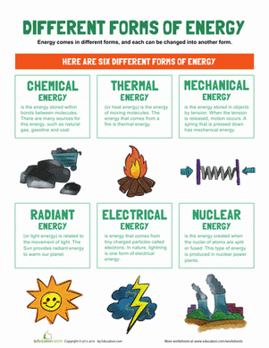 worksheet identifying types of energy