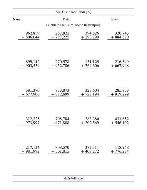 worksheet in addition with