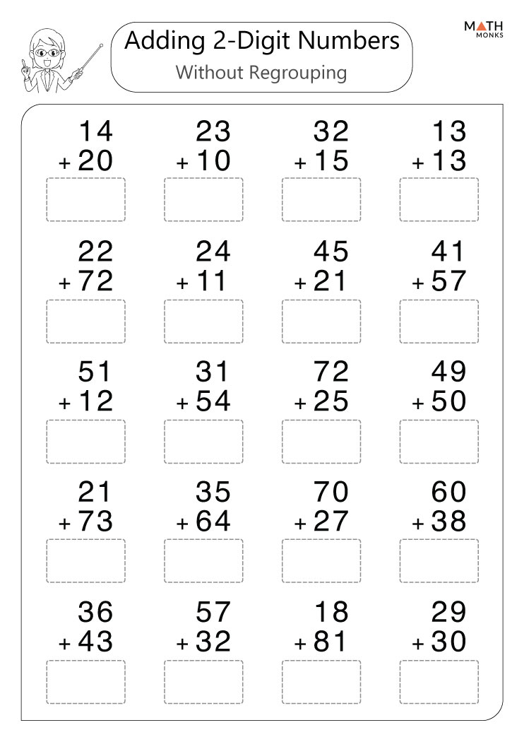 worksheet in addition without regrouping