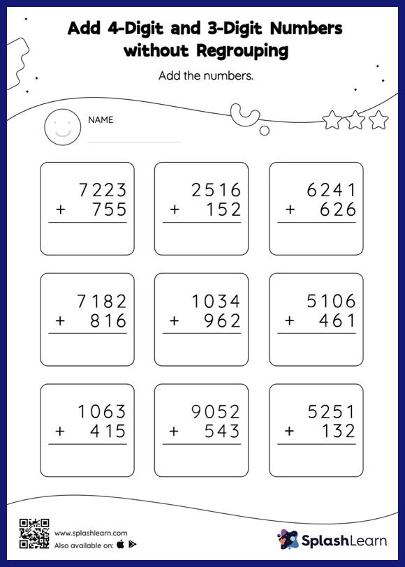 worksheet in addition without regrouping