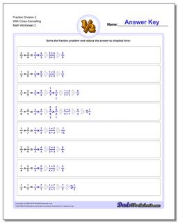 worksheet in division of fractions