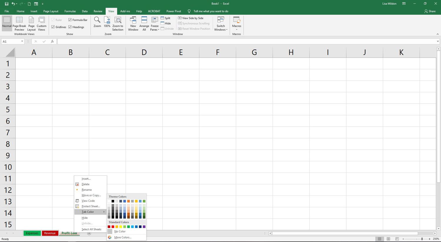 Worksheets and Workbooks in Excel