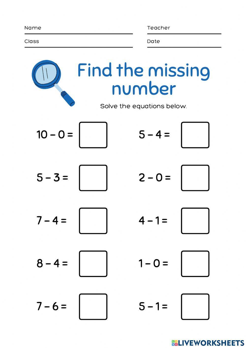 worksheet in subtraction for grade