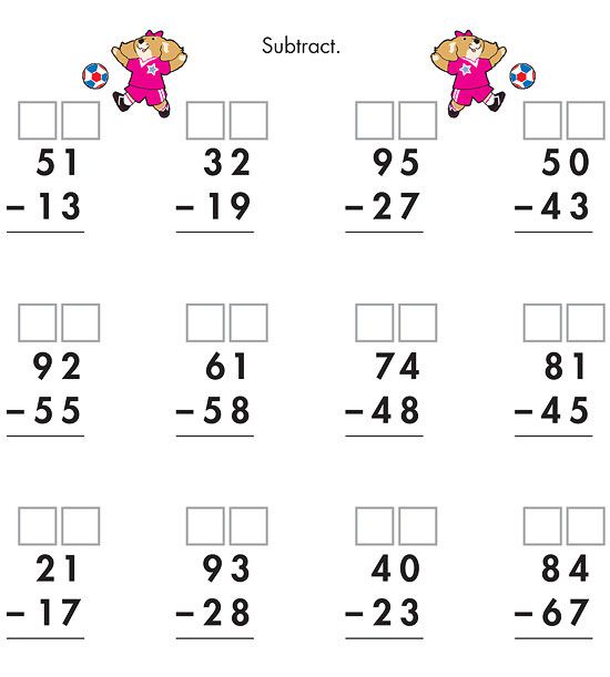 8 Subtraction Worksheets for First Through Third Graders