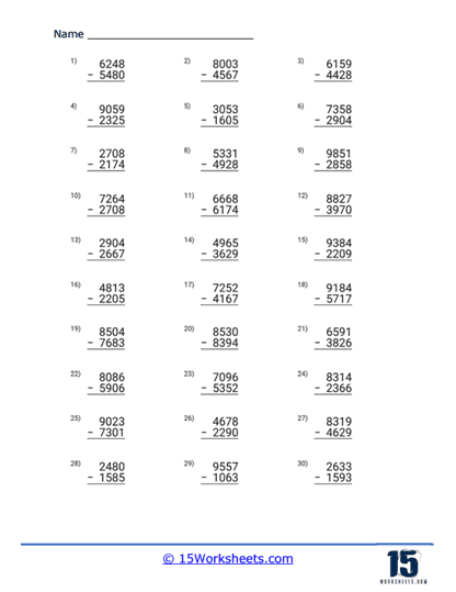 Regrouping Subtraction Worksheets - 15 Worksheets Library