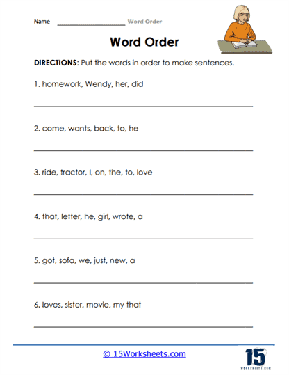 Word Order Worksheets - 15 Worksheets Library