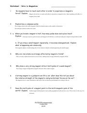 worksheet intro to magnetism answers