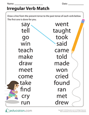Irregular Verb Match | Interactive Worksheet 