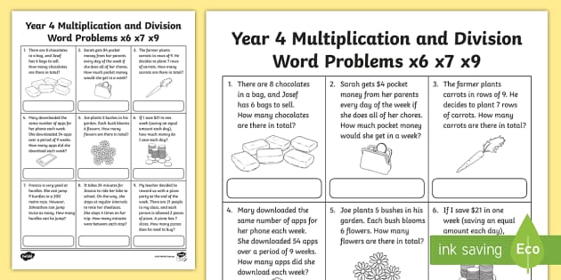 Year 4 Multiplication And Division Worksheet - Maths