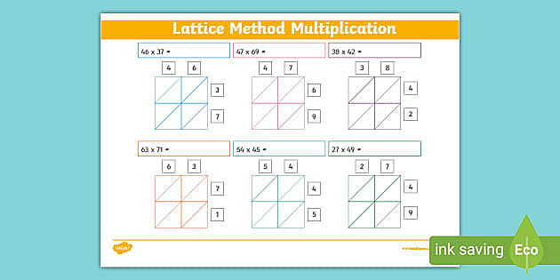 Lattice Method Multiplication (teacher made) - Twinkl
