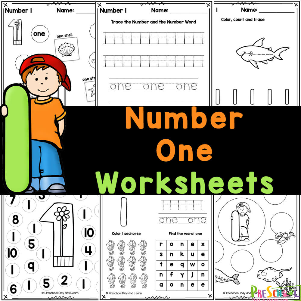worksheet learning the number 1