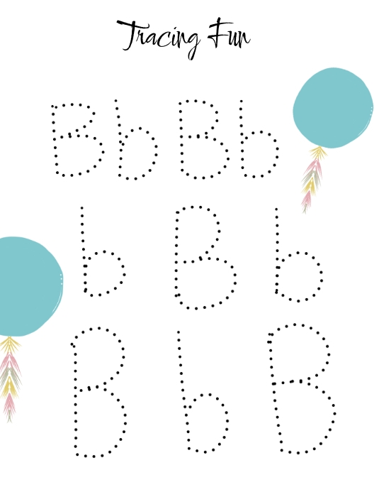 worksheet letter b for balloons