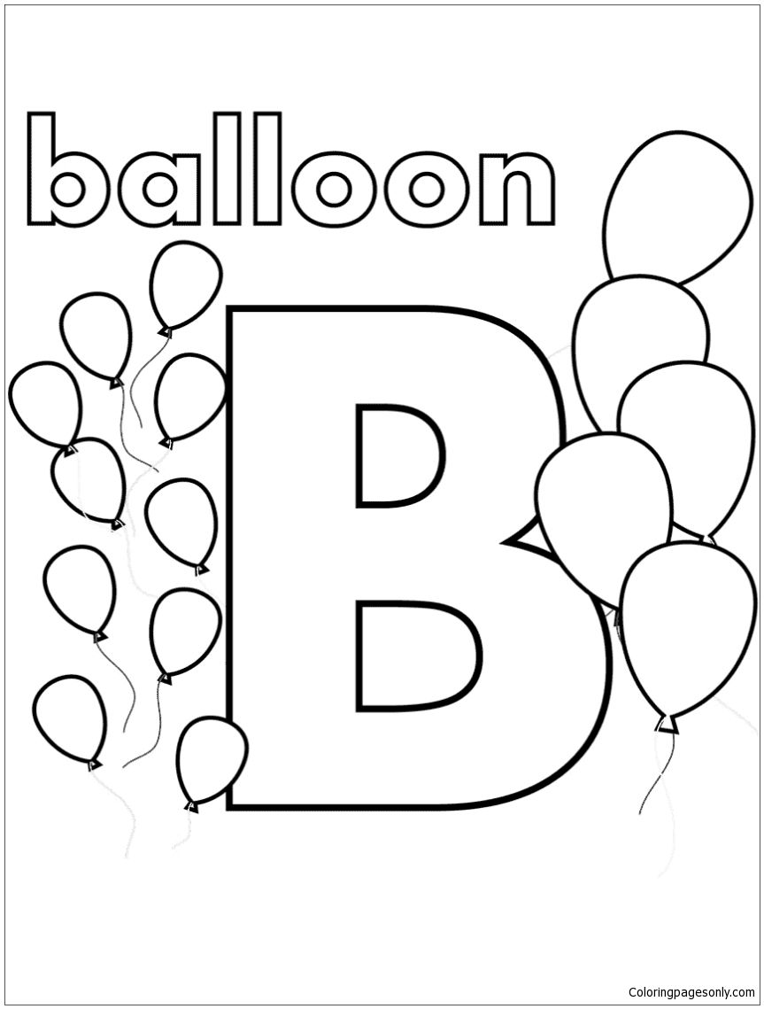 worksheet letter b for balloons