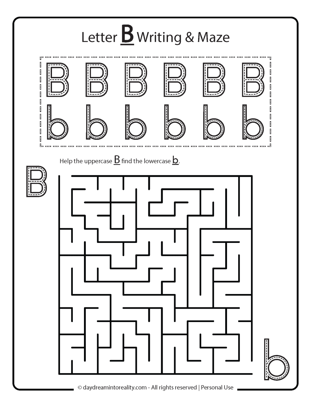 Letter B Worksheets - 55+ Free Printables - Daydream Into Reality