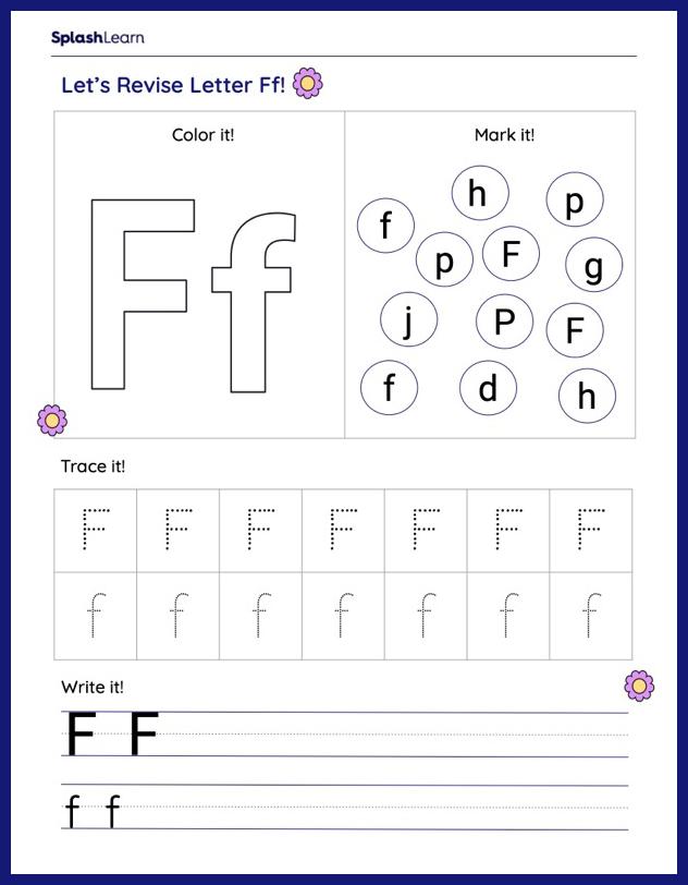 Letter F Worksheets for Kindergarteners Online - SplashLearn