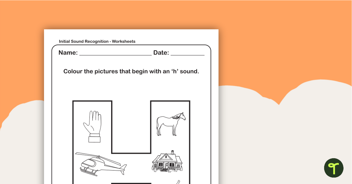 worksheet letter h recognition