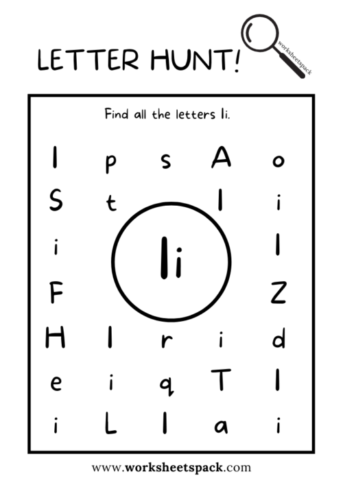 Find the Letter I Worksheet, Alphabet I Hunt Activity Free ...