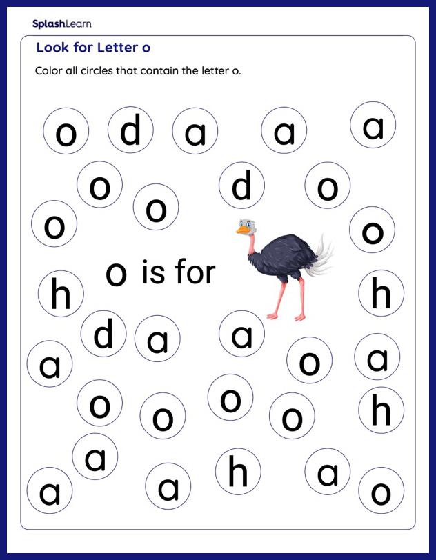 Look for Letter o - ELA Worksheets - SplashLearn