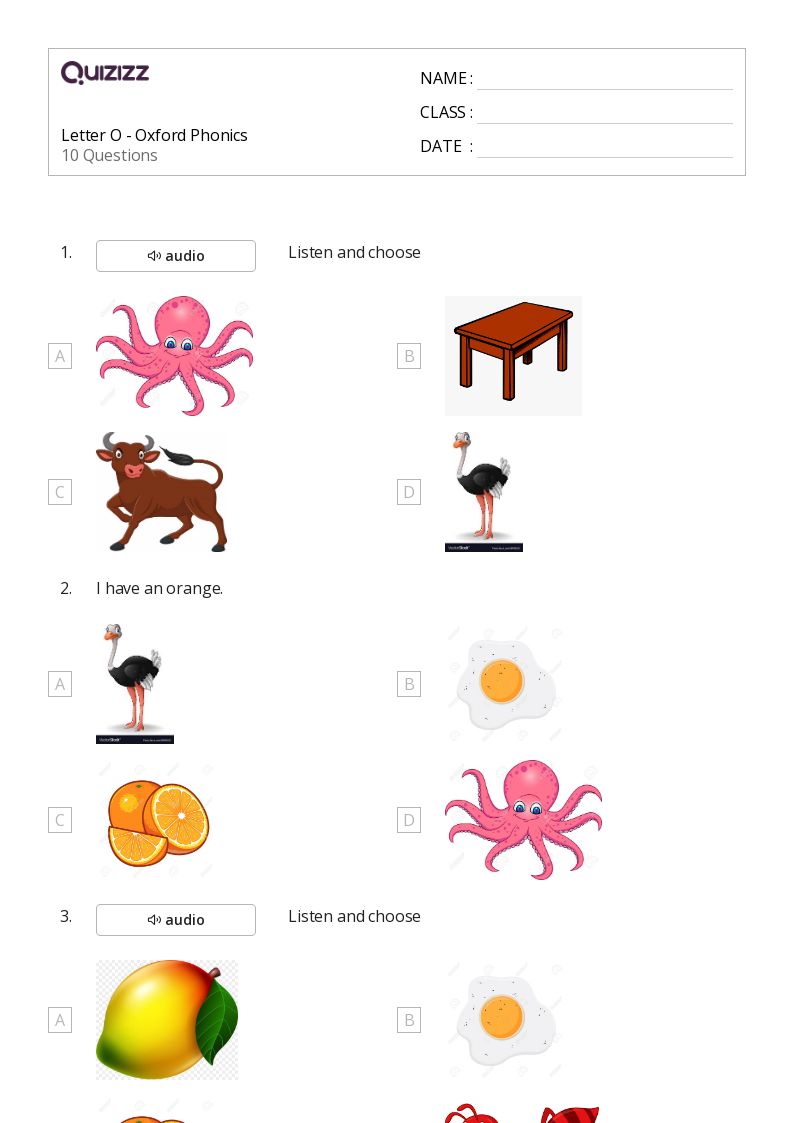 50+ The Letter O worksheets for 1st Year on Quizizz | Free &  Printable