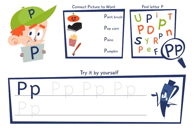 worksheet letter p template