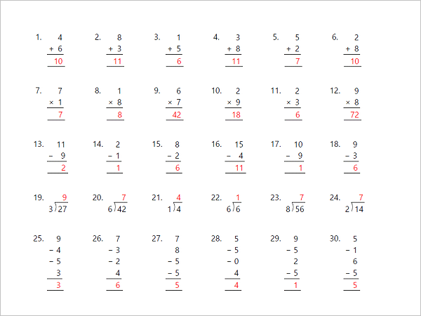Math Worksheet Generator | Free Basic Facts Worksheet Maker