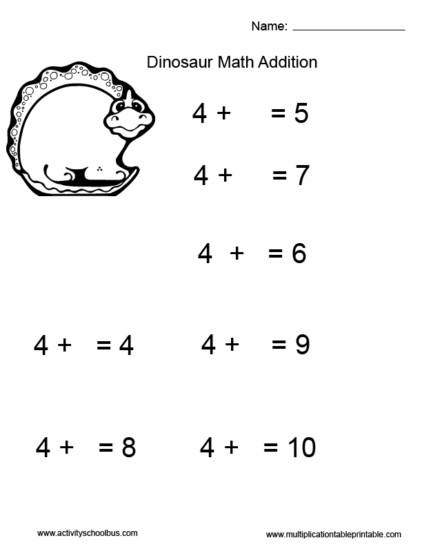Grade 1 Math Sheets-Adding the Number 4