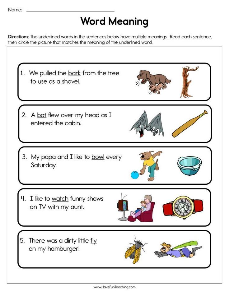 Word Meaning Worksheet