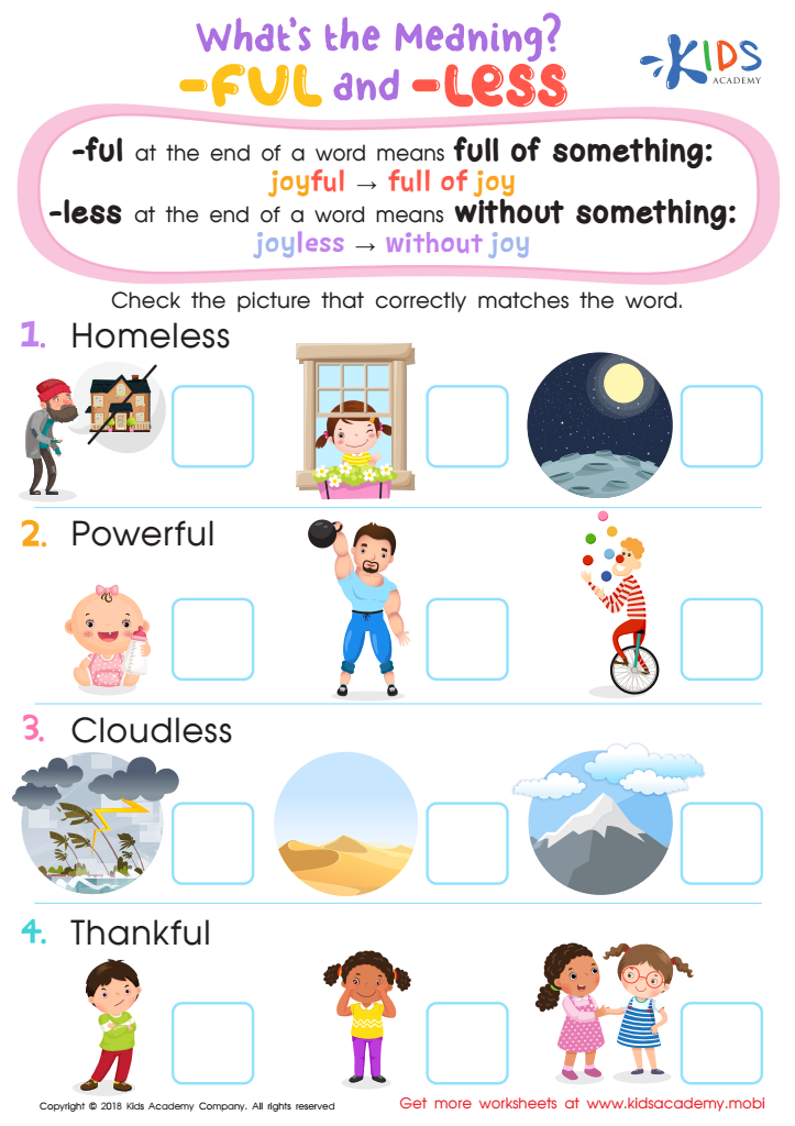 Whats the Meaning? Worksheet: Free Printable PDF for Children
