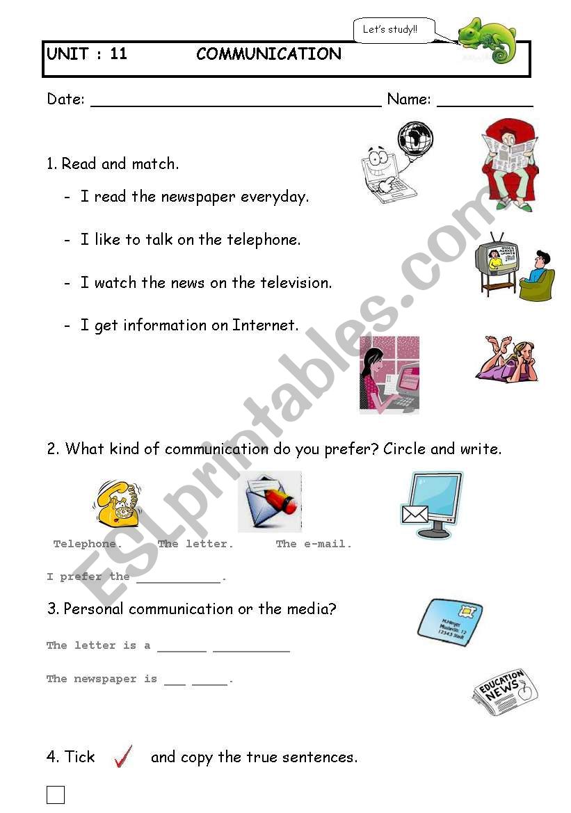 means of communication - ESL worksheet by rebecacristina