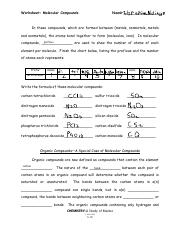 worksheet molecular compounds answers