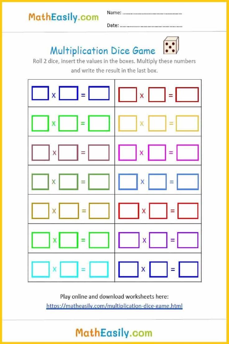 worksheet multiplication game