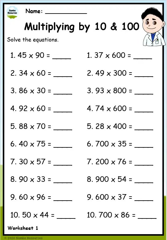Grade 6 Multiplication Worksheets | Free Printables | Math Worksheets